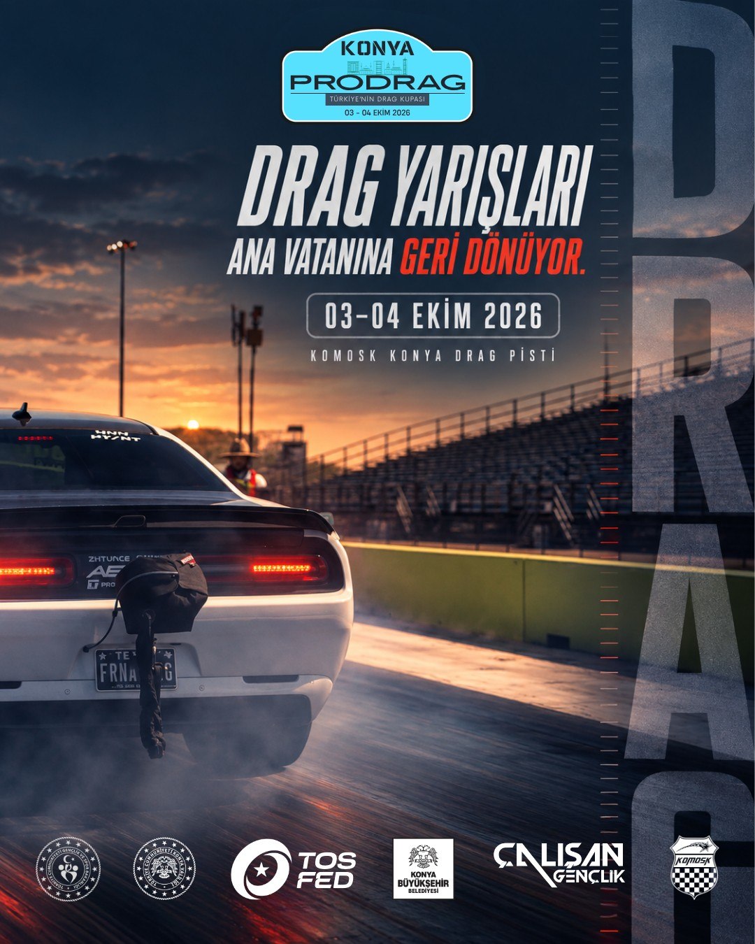 03 – 04 Ekim 2026 – Oto Drag Yarışı afişi